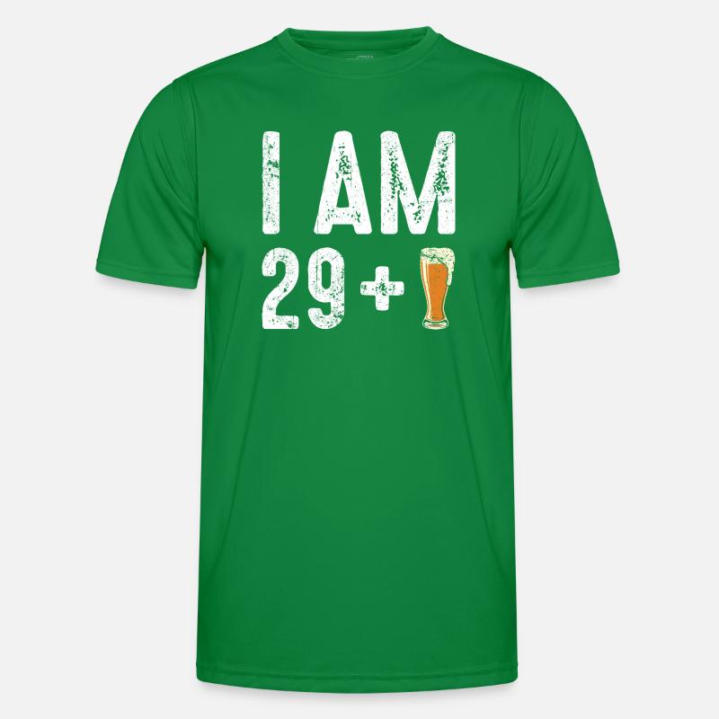 Ich bin 29 plus Bier Männer Funktions-T-Shirt