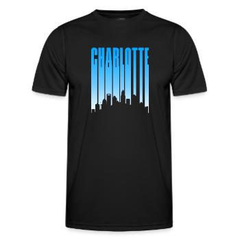 Charlotte Caroline du Nord Skyline - T-shirt sport Homme - noir - Devant - AI Model Male 178 dark (178cm)
