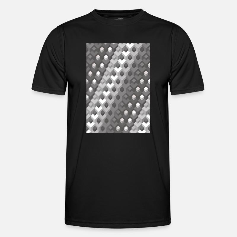 Grayscale gradient Left turn - Men's Functional T-Shirt - black