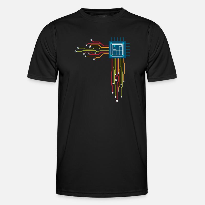 Computer chip - Creative illustration - Men's Functional T-Shirt - black