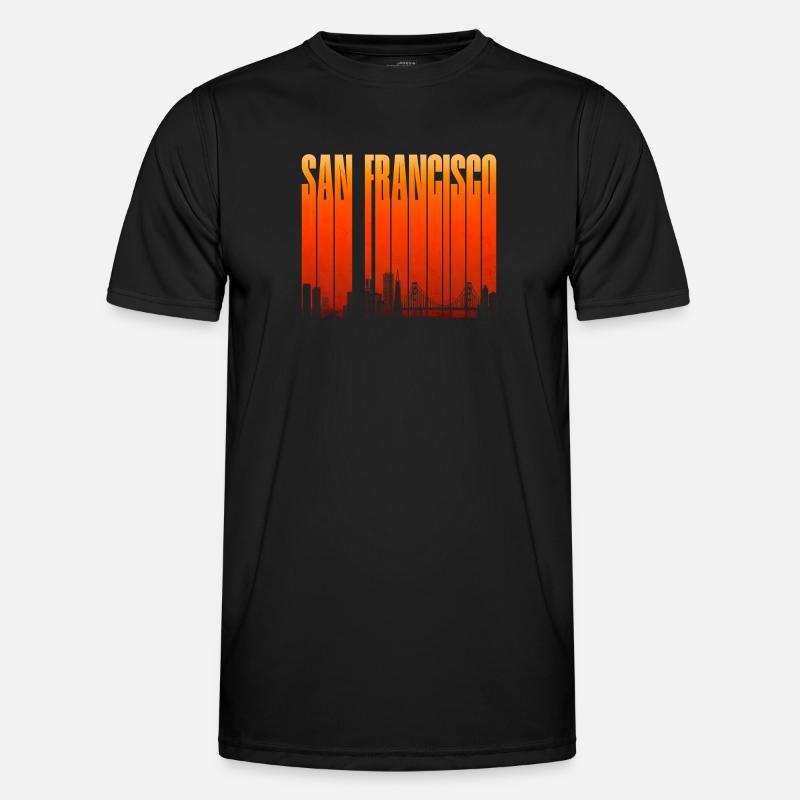 San Francisco Skyline Gradient - Men's Functional T-Shirt - black