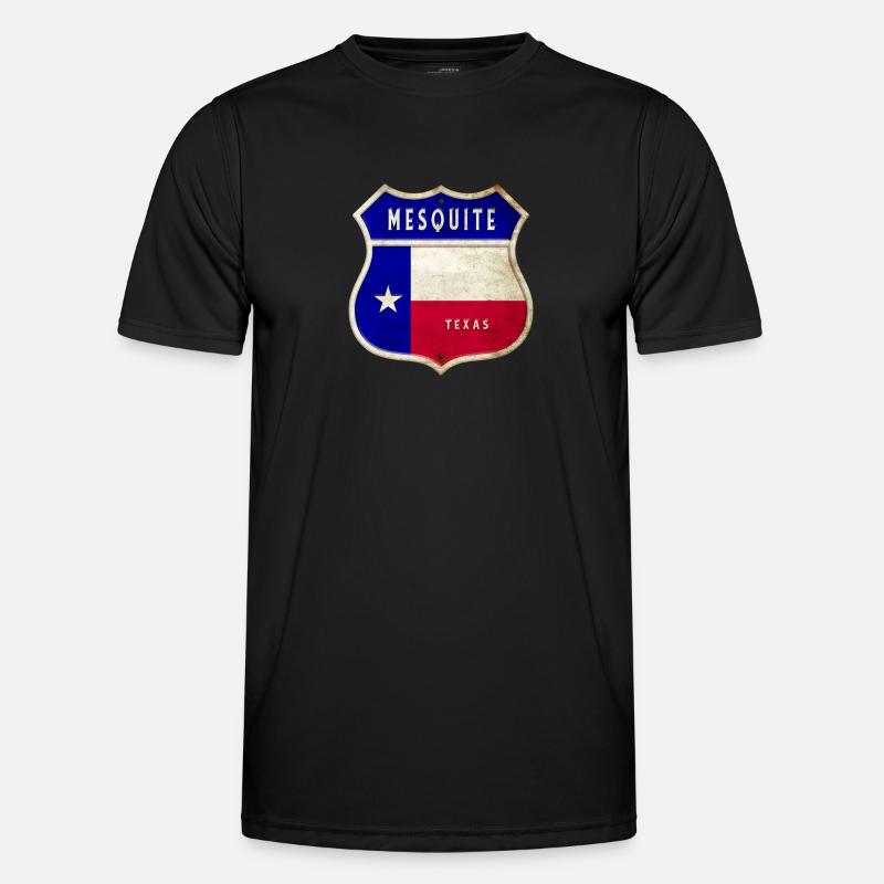Design du drapeau Mesquite Texas Crest T-shirt sport Homme