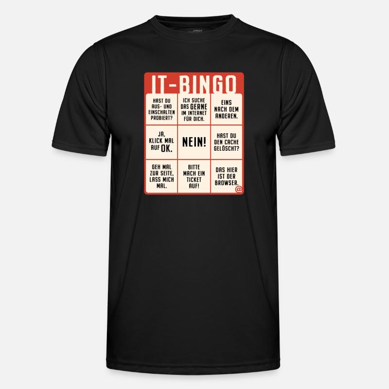 IT Support Bingo Service Desk IT Helpdesk Sysadmin Männer Funktions-T-Shirt
