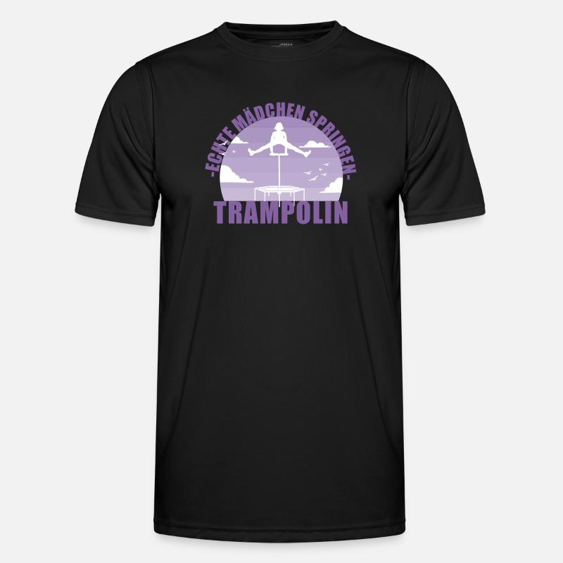 Echte Mädchen springen Trampolin Geschenk - Männer Funktions-T-Shirt - Schwarz
