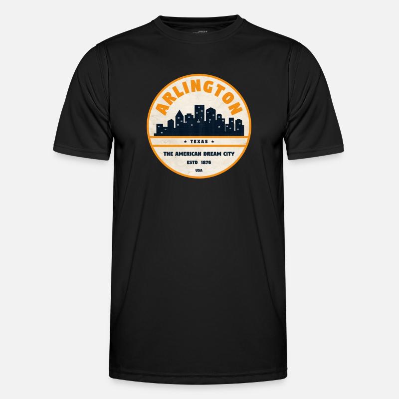 Arlington Skyline Retro Abzeichen Männer Funktions-T-Shirt