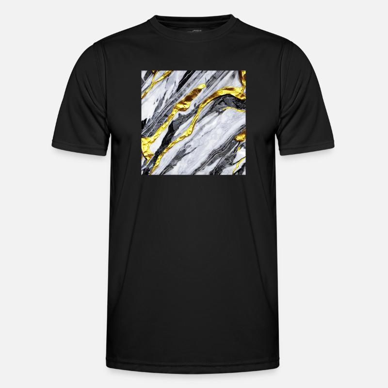 Marble gold structure - Men's Functional T-Shirt - black