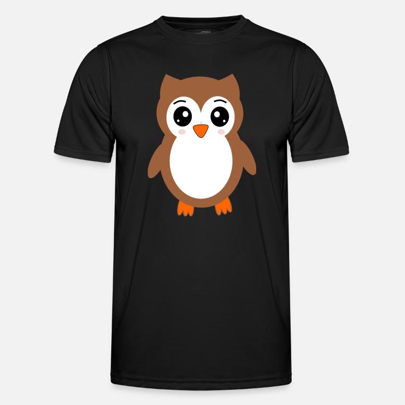 braune Eule Vogel Vogelschutz - Männer Funktions-T-Shirt - Schwarz