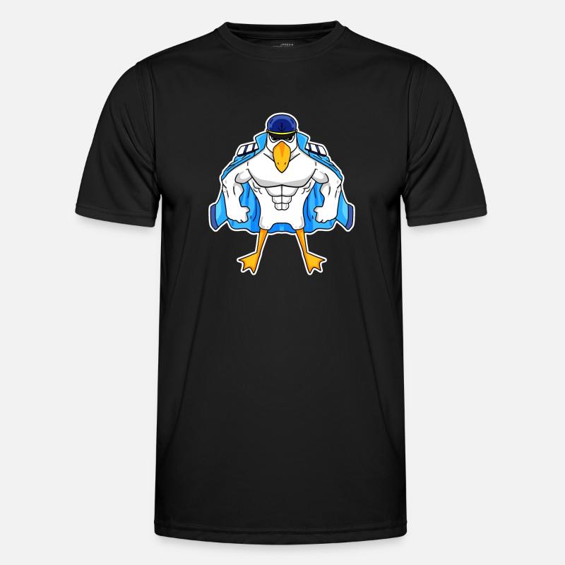 Muscular Seagull Seagull Gift - Men's Functional T-Shirt - black