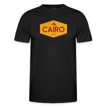 Emblème pyramidal du Caire en Égypte - T-shirt sport Homme - noir - Devant - AI Model Male 178 dark (178cm)