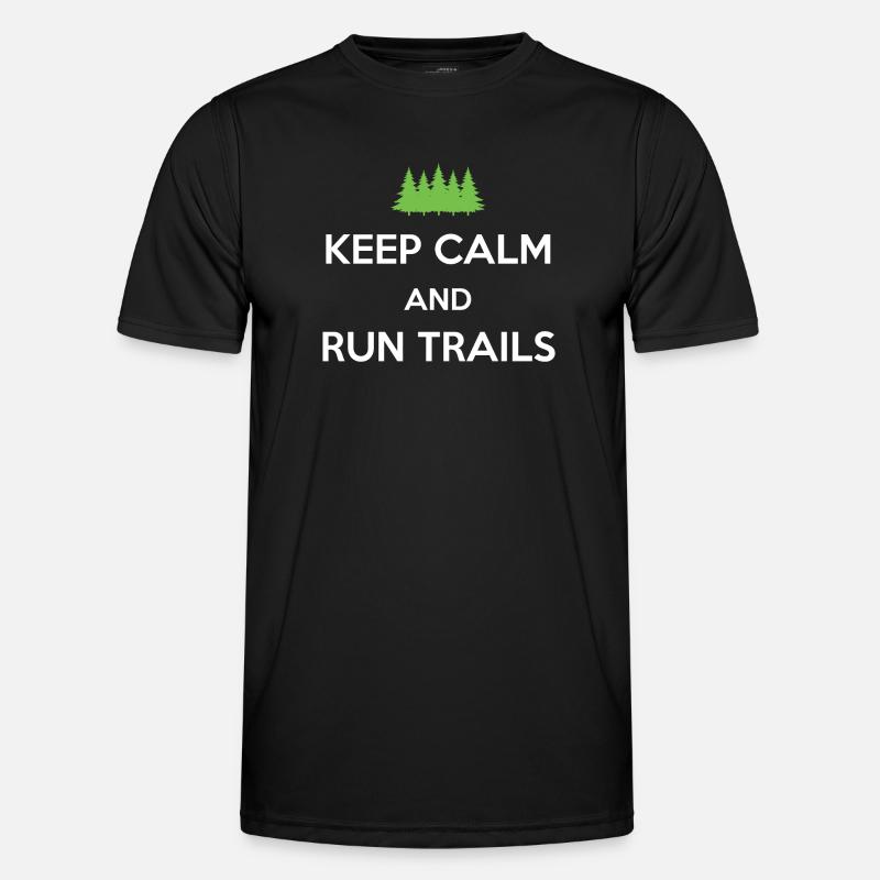 Keep Calm and Run Trails - Men's Functional T-Shirt - black