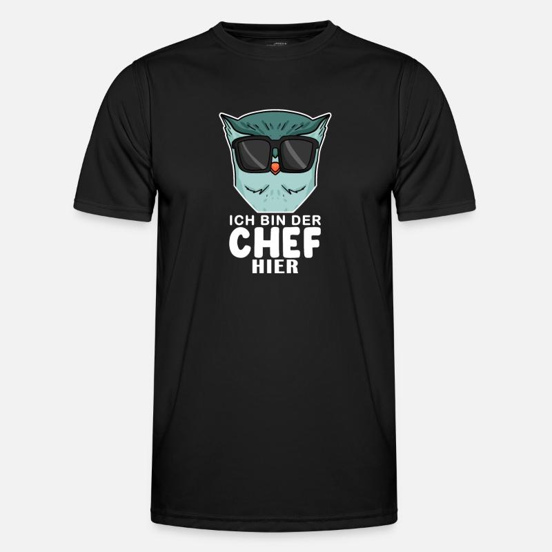 Cool Eule Chef - Männer Funktions-T-Shirt - Schwarz