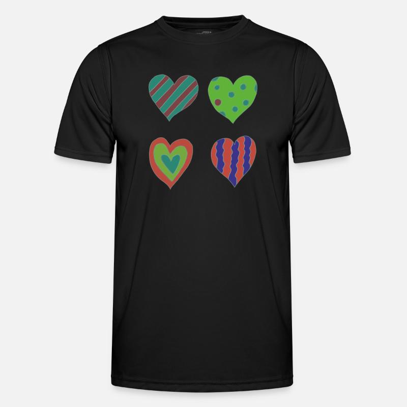 herzen variation Männer Funktions-T-Shirt