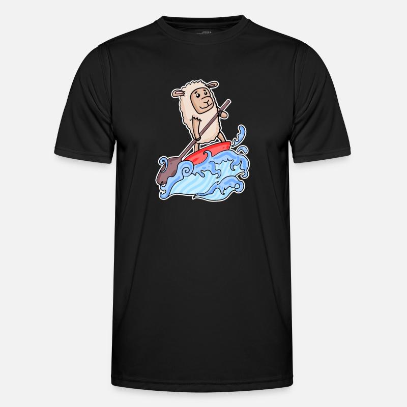 Stand Up Paddling Sheep - Men's Functional T-Shirt - black