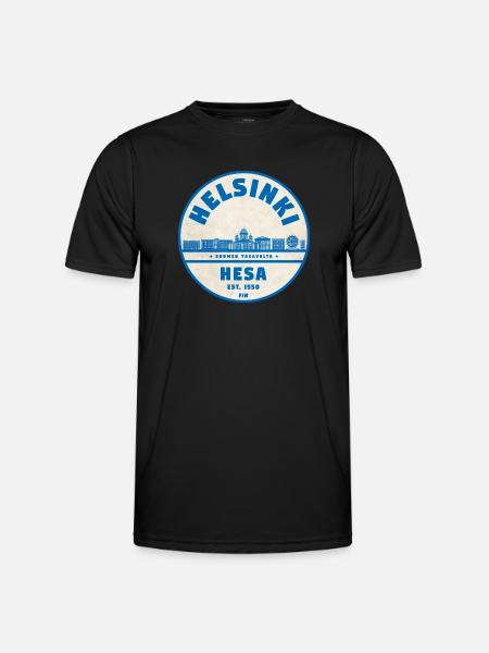 Helsinki Skyline Emblem 1550 - Men's Functional T-Shirt - black