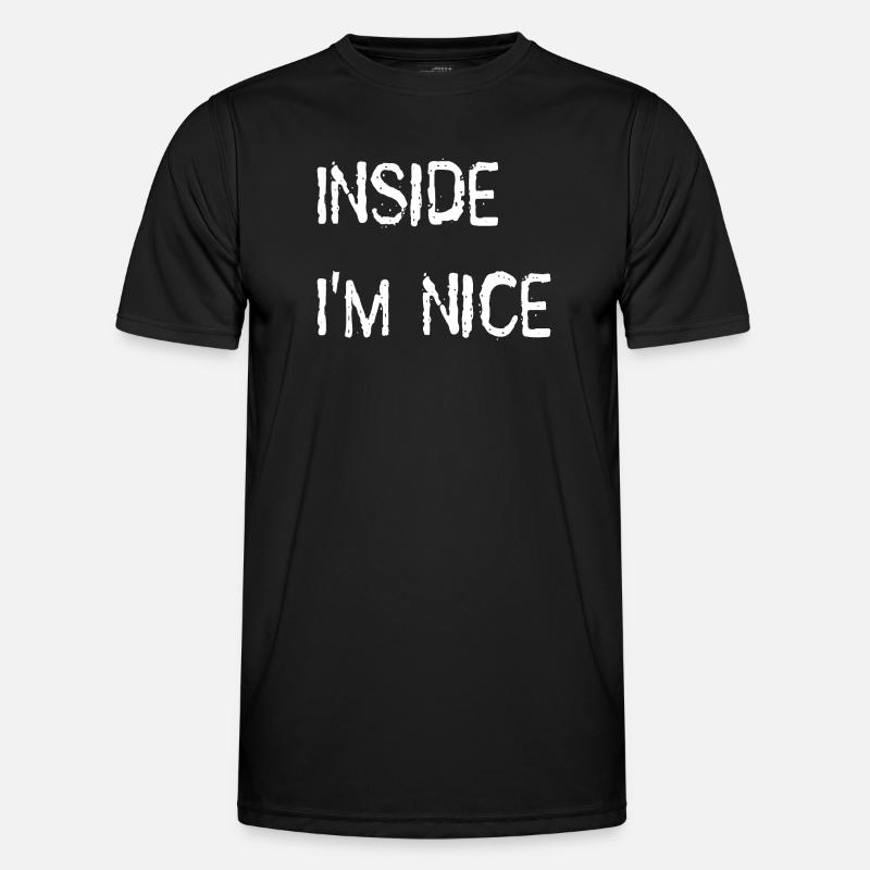 Inside i'm nice - Männer Funktions-T-Shirt - Schwarz