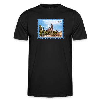 Carte postale de la Basilique de Marseille - T-shirt sport Homme - noir - Devant - AI Model Male 178 dark (178cm)