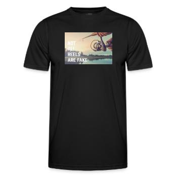 not all reels - Männer Funktions-T-Shirt - Schwarz - Vorne - AI Model Male 178 dark (178cm)