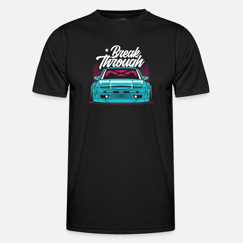 Break Through Neon Car Graphic - Men's Functional T-Shirt - black