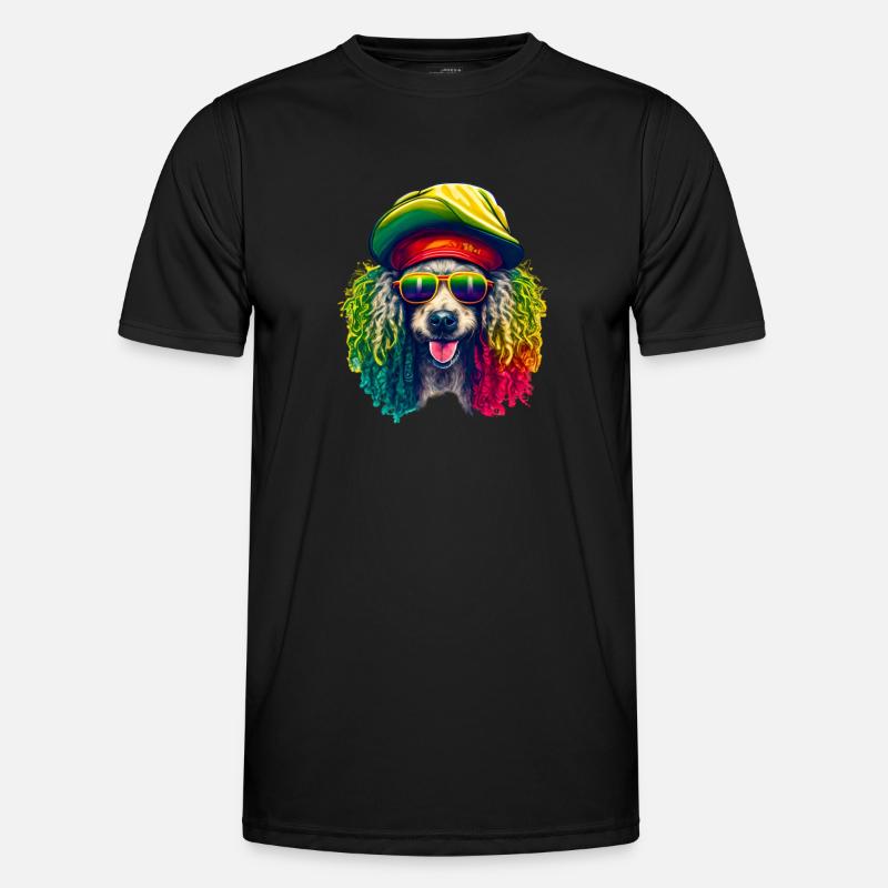 Caniche Rasta Cool Coloré T-shirt sport Homme