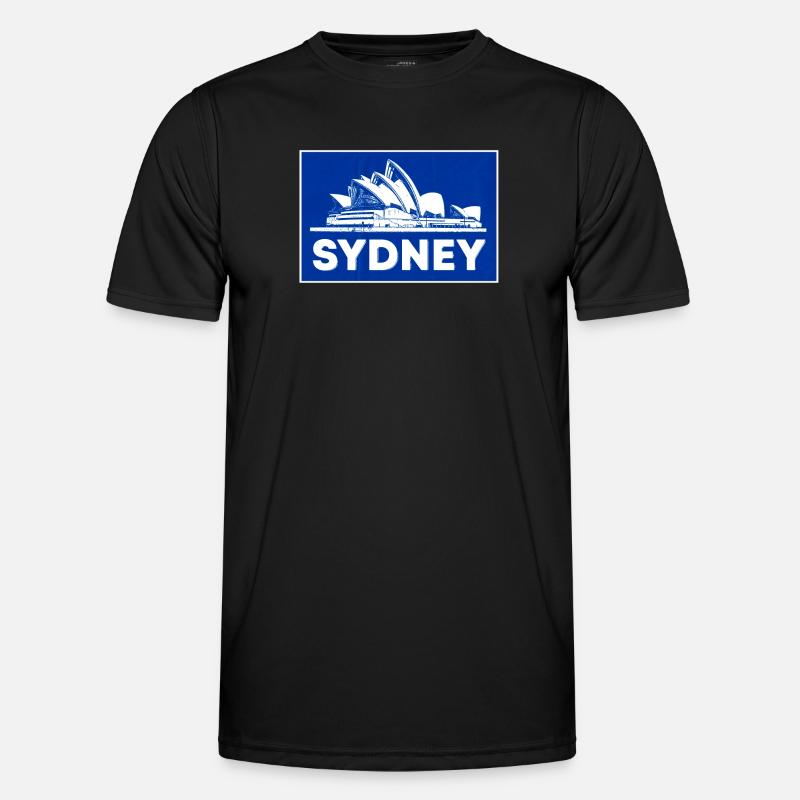 Sydney Opera Blue Silhouette - Men's Functional T-Shirt - black
