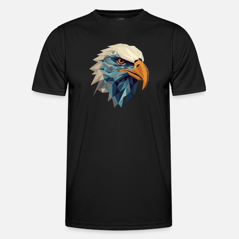 Stylized, geometric eagle - Men's Functional T-Shirt - black