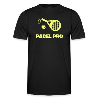 Padel tennisspiller ketsjere bolde sport siger - Funktionsshirt til herrer - sort - Foran - AI Model Male 178 dark (178cm)