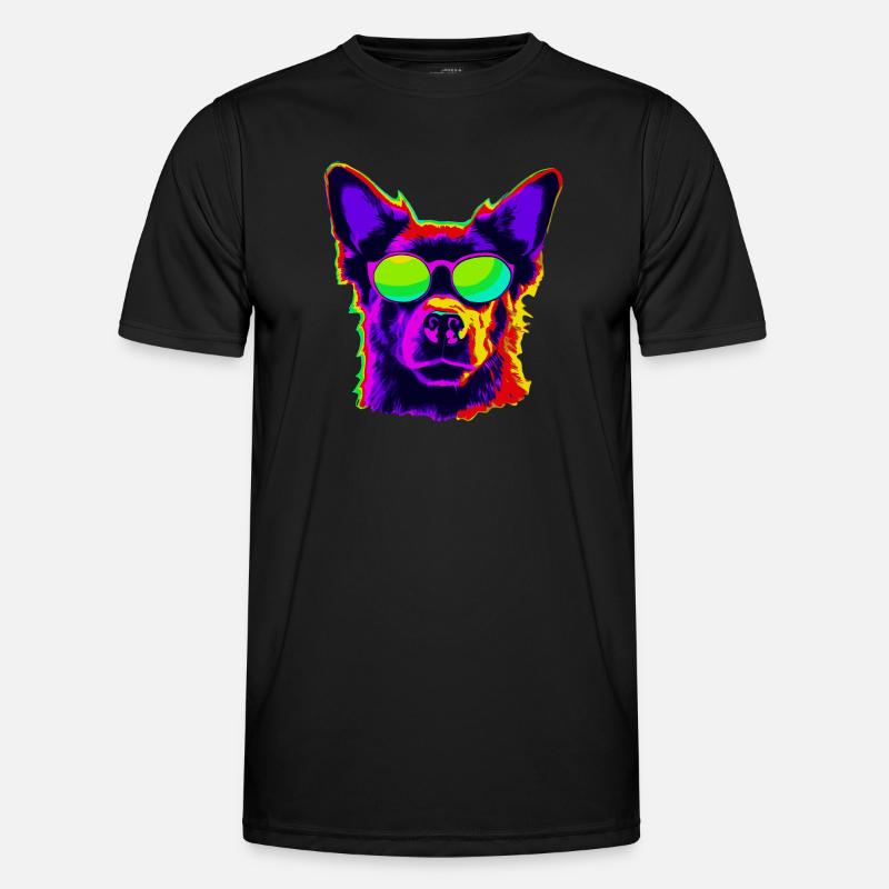 Stylischer Vierbeiner mit Sonnenbrille Männer Funktions-T-Shirt