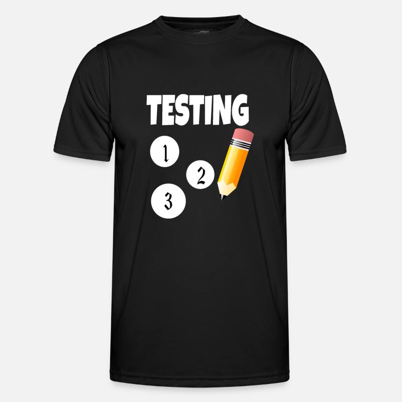 Test 123 mit Bleistift - Männer Funktions-T-Shirt - Schwarz