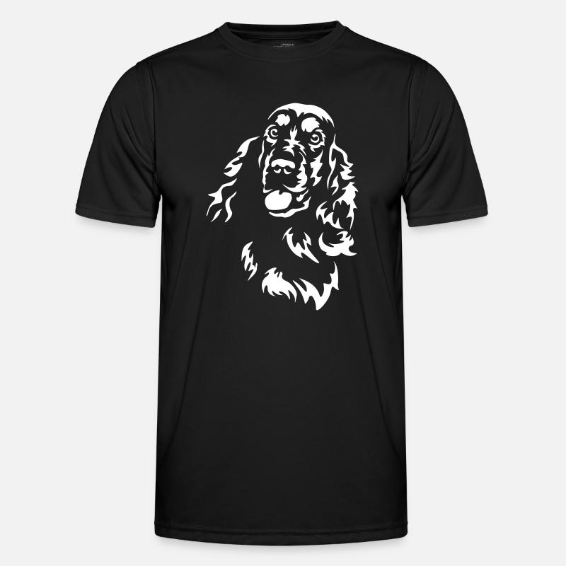 Cocker Spaniel Kopf "Black Edition" - Männer Funktions-T-Shirt - Schwarz