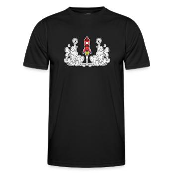 Rocket Rocket Launch Launch - Men's Functional T-Shirt - black - Front - AI Model Male 178 dark (178cm)