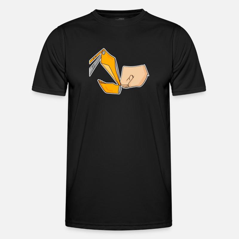 Bagger Baustelle Baggerfahrer Faust - Männer Funktions-T-Shirt - Schwarz