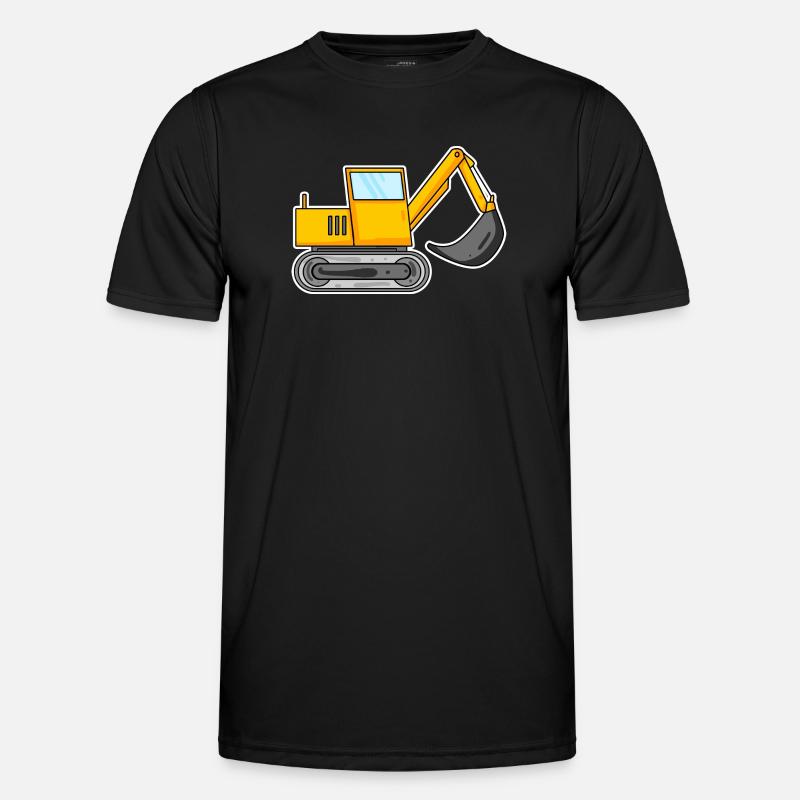 Bagger Baustelle Baggerfahrer - Männer Funktions-T-Shirt - Schwarz
