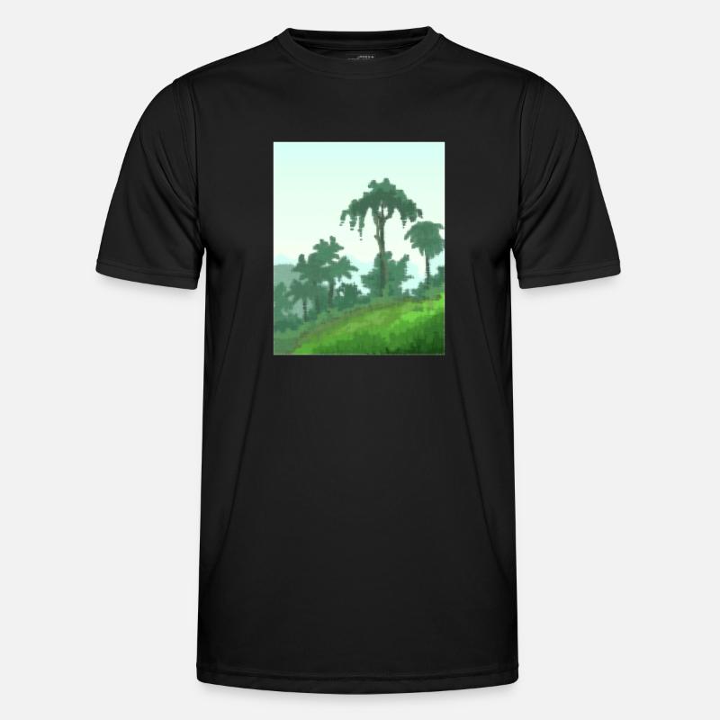 Palm trees on canvas - Men's Functional T-Shirt - black