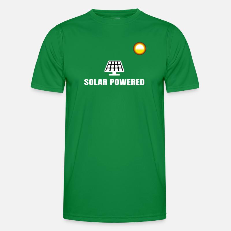 Solar Powered Sonne Solar Solarpanel Strom Männer Funktions-T-Shirt
