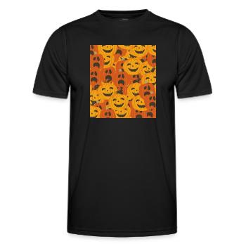 Citrouilles effrayantes motif d’Halloween - T-shirt sport Homme - noir - Devant - AI Model Male 178 dark (178cm)