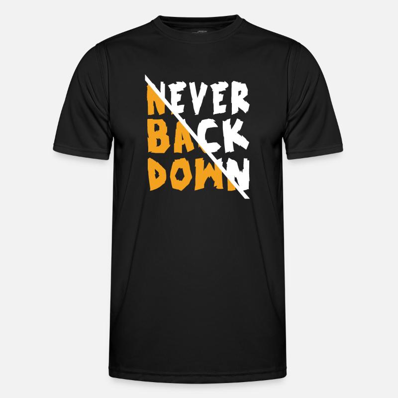 Never Back Down Design - Männer Funktions-T-Shirt - Schwarz