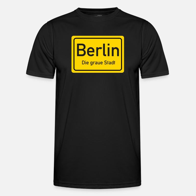 Berlin place name sign Germany - Men's Functional T-Shirt - black