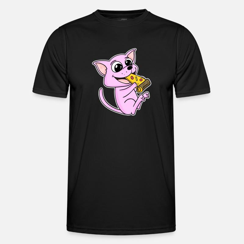 Sphynx Cat Pizza - Men's Functional T-Shirt - black