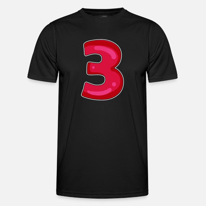 3 - Three - Men's Functional T-Shirt - black