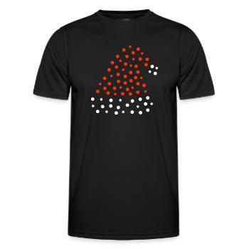 Chapeau de Noël - à pois - T-shirt sport Homme - noir - Devant - AI Model Male 178 dark (178cm)