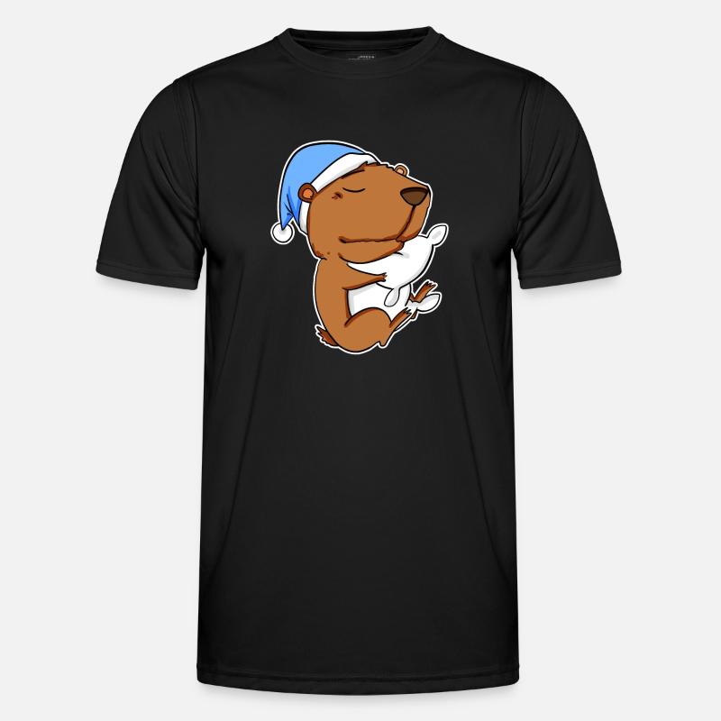 Capybara Capybara Tired Pillow Relax - Men's Functional T-Shirt - black