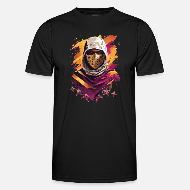 Ninja Samurai Krieger - Männer Funktions-T-Shirt - Schwarz