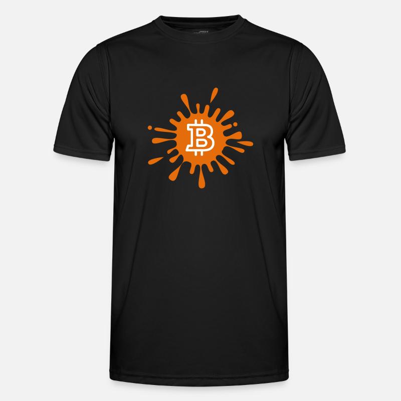 Bitcoin Crypto Cryptocurrency Splash Männer Funktions-T-Shirt
