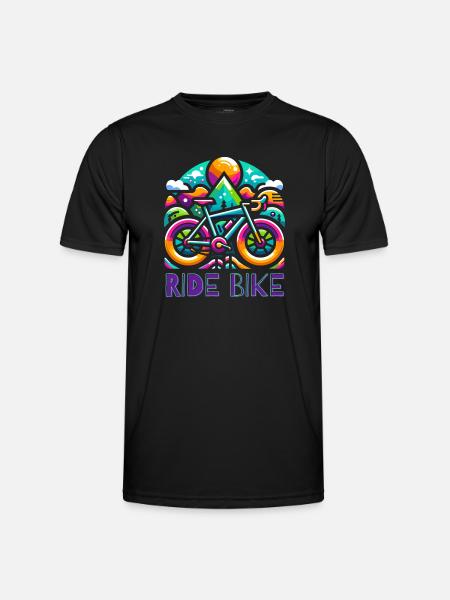 Cycling - Ride Bike design - Men's Functional T-Shirt - black