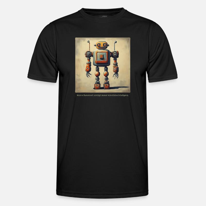 spruch statement roboter intelligenz retro nerd lo Männer Funktions-T-Shirt