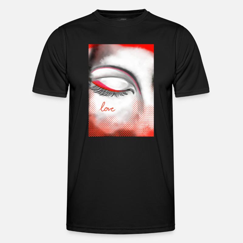 Herz und Liebe auf Highlight - Männer Funktions-T-Shirt - Schwarz
