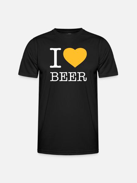 I LOVE BEER Bier - Men's Functional T-Shirt - black