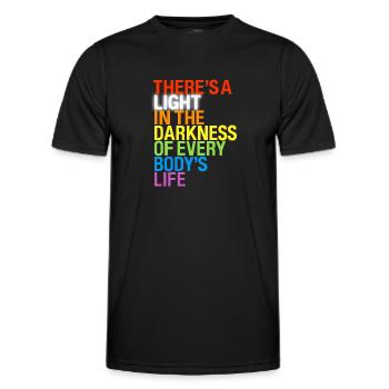 Il y a une lumière / Es gibt ein Licht à Dunkeln - T-shirt sport Homme - noir - Devant - AI Model Male 178 dark (178cm)