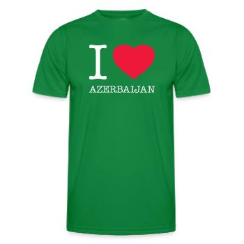 I LOVE AZERBAIJAN Aserbaidschan - Men's Functional T-Shirt - kelly green - Front - AI Model Male 178 dark (178cm)