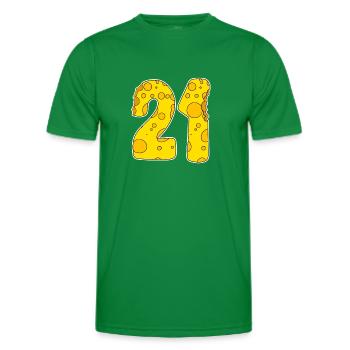 21 years old Lustig Käse - Men's Functional T-Shirt - kelly green - Front - AI Model Male 178 dark (178cm)
